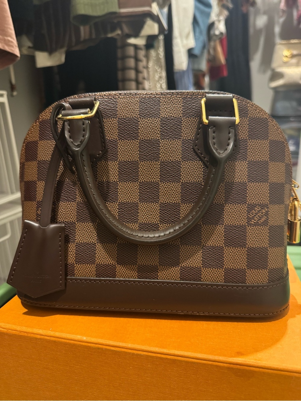 Louis Vuitton Alma BB Brown Checkered Women’s Handbag